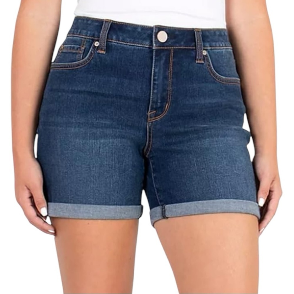 Seven7 Size 12 Rolled Cuff 5 Pocket Denim Weekend Shorts Cotton-Poly-Spandex